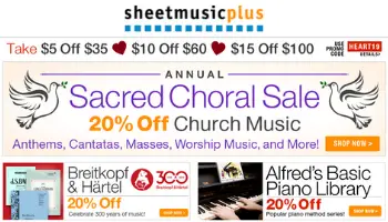 sheet music plus coupon