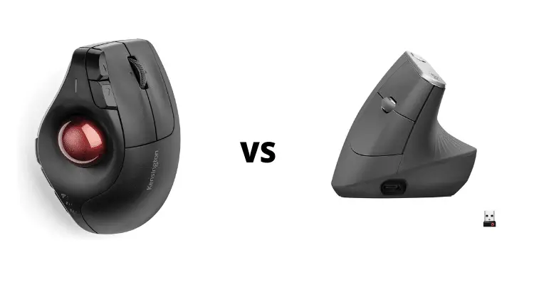 trackerball or standard mouse