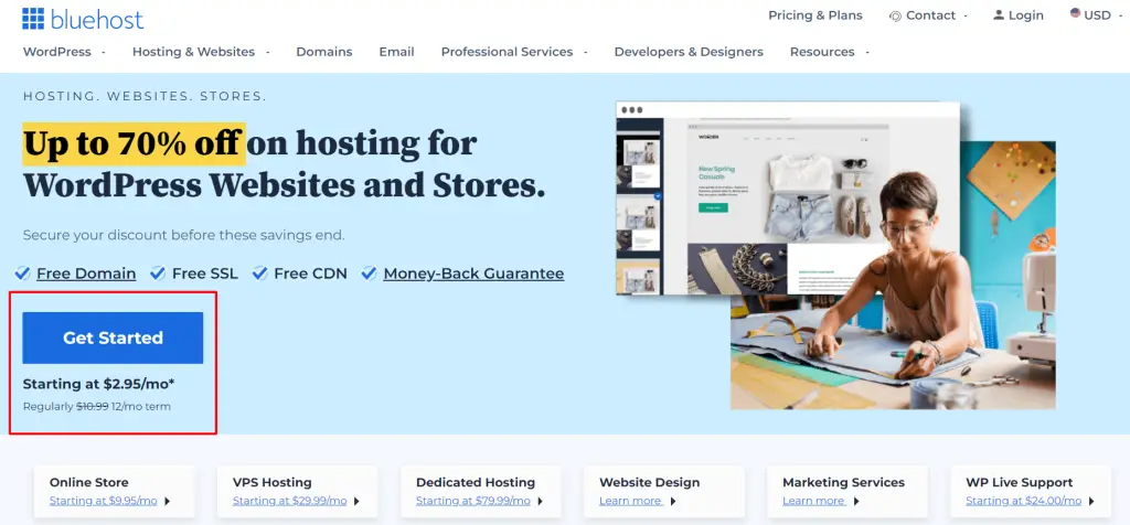 bluehost hosting for music band