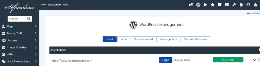 installing wordpress for band website
