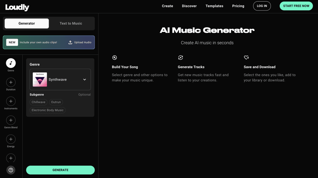 loudly music AI tool