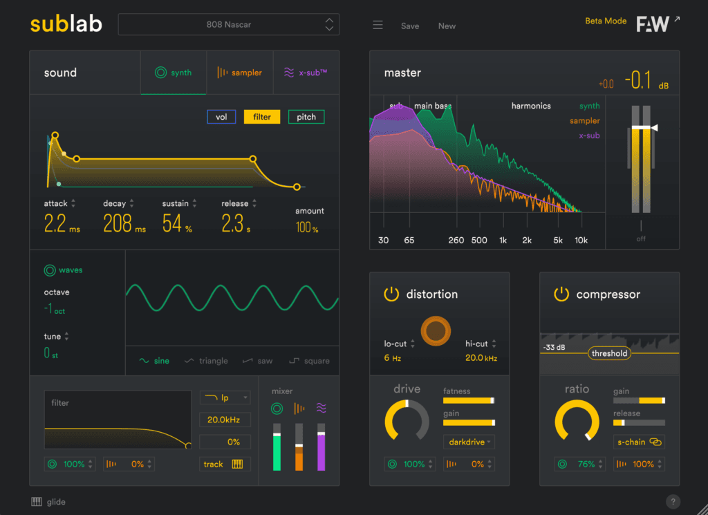 sublab bass synth instrument