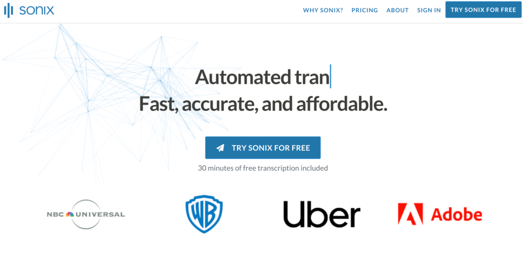 sonix ai audio transcription from video