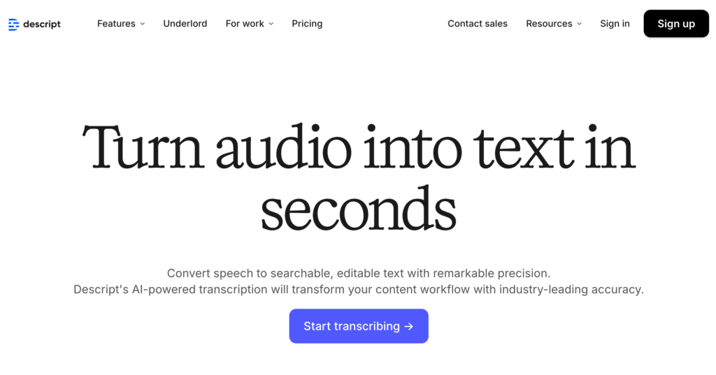 trint ai tool for video transcription